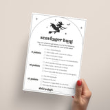 Witch Bachelorette Party Game Scavenger Hunt Card Printable