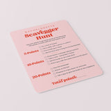 Pink Bachelorette Game Scavenger Hunt Printable
