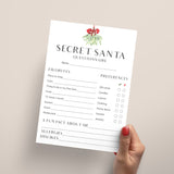 Printable Secret Santa Form Download