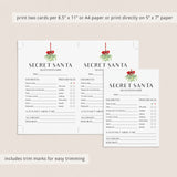 Printable Secret Santa Form Download