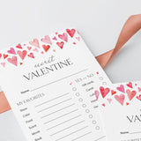 Simple Secret Valentine Form Printable