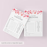 Simple Secret Valentine Form Printable