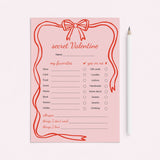Printable Secret Valentines Questions Secret Galentine by LittleSizzle