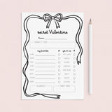 All About Me Secret Valentine Questionnaire Printable by LittleSizzle