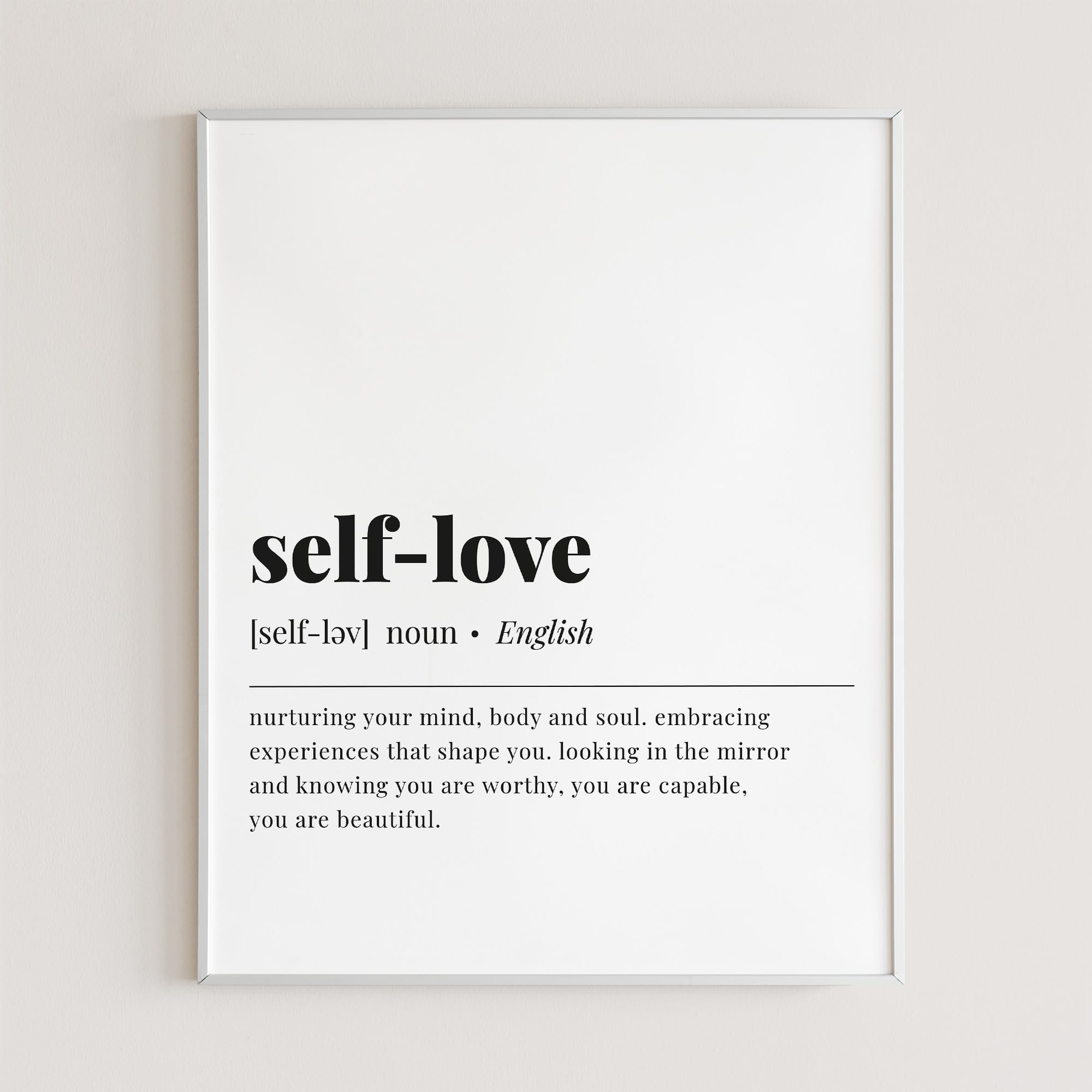 Self-Love Definition Print Instant Download by LittleSizzle