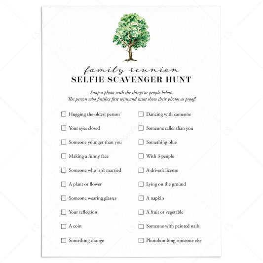 Family Reunion Scavenger Hunt Instant Download by LittleSizzle