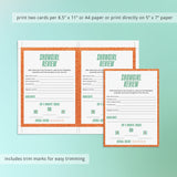 Showgirl Release Party Printables | Showgirl Listening Party Rating Cards