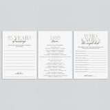25th Anniversary Party Games Married in 1999 Printable by LittleSizzle
