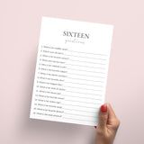 16th Birthday How Well Do You Know The Birthday Girl Game Printable