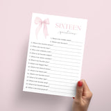 Sweet 16 Sixteen Questions Who Knows The Birthday Girl Best Printable