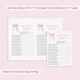 Sweet 16 Sixteen Questions Who Knows The Birthday Girl Best Printable