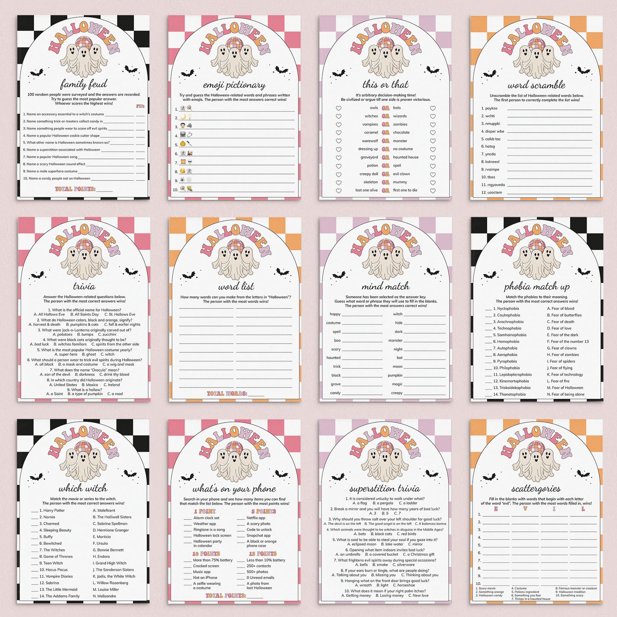 Ghouls Halloween Bundle with 12 Games and Activities Instant Download by LittleSizzle