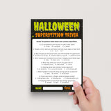 Halloween Superstitions Trivia Quiz Printable | Monster Theme