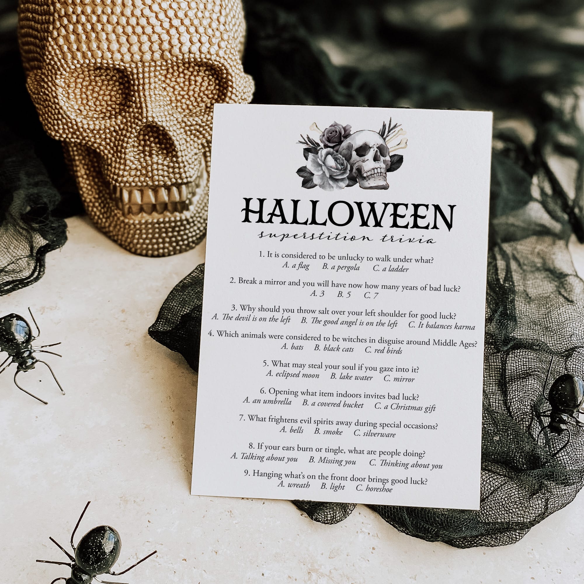 Free Printable Halloween Superstitions Trivia Quiz