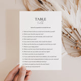 Fun Table Talk Questions for Adults Printable Card