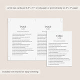 Fun Table Talk Questions for Adults Printable Card