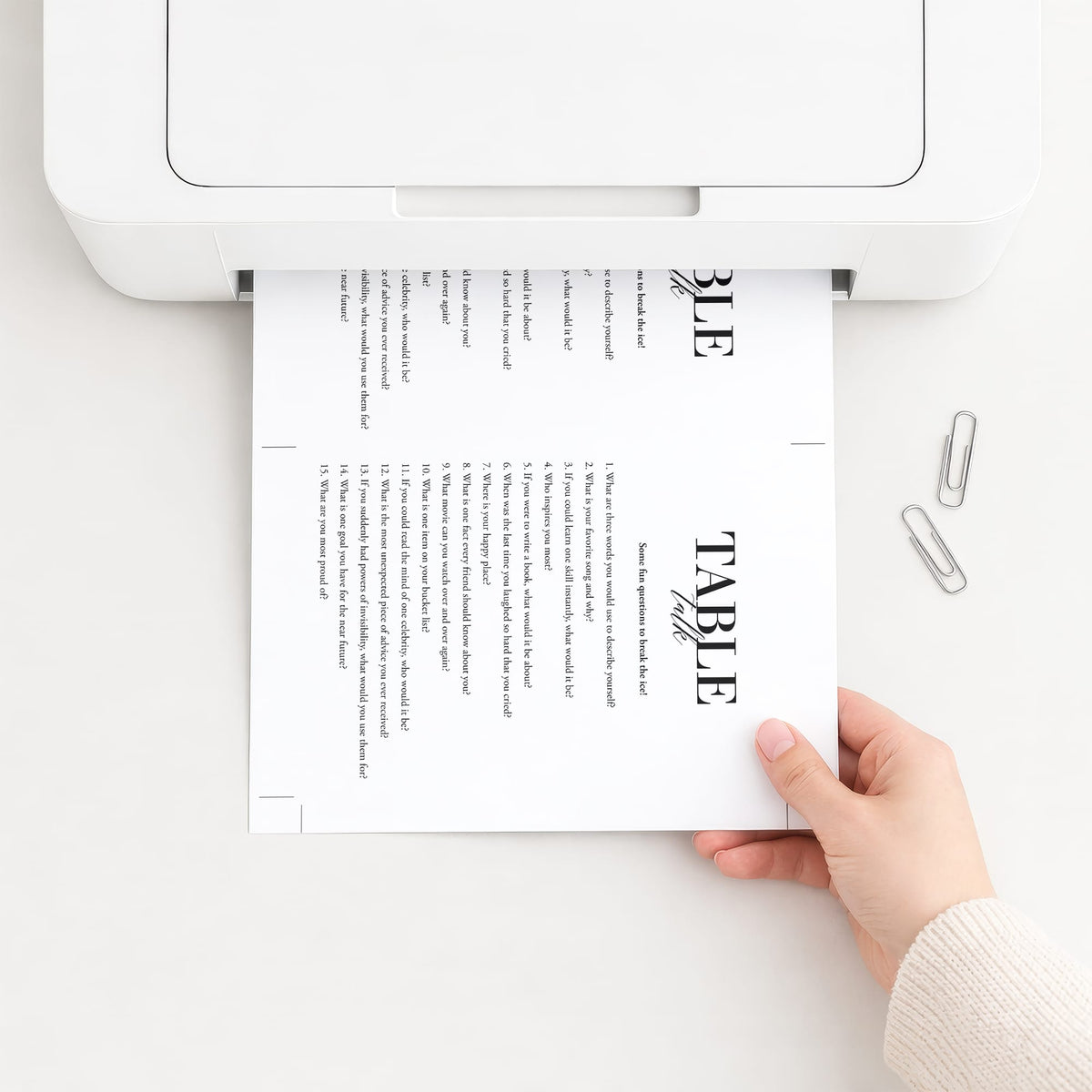 Printable Conversation Starter Table Talk Questions | Table Topics ...