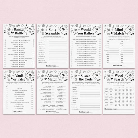 Let's Par-Tay Games Printable Eras Birthday Party Ideas by LittleSizzle
