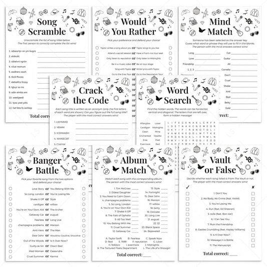 Let's Par-Tay Games Printable Eras Birthday Party Ideas by LittleSizzle