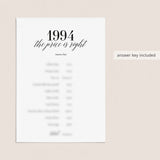 1994 The Price Is Right Game with Answers Printable