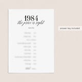 1984 The Price Is Right Game with Answers Printable