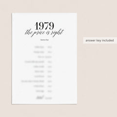 1979 The Price Is Right Game with Answers Printable