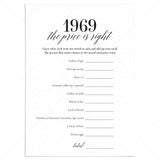 1969 The Price Is Right Game with Answers Printable by LittleSizzle