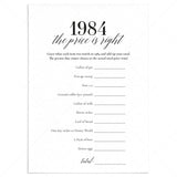 1984 The Price Is Right Game with Answers Printable by LittleSizzle