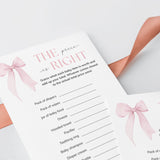 The Price Is Right Pink Bow Baby Shower Game Printable