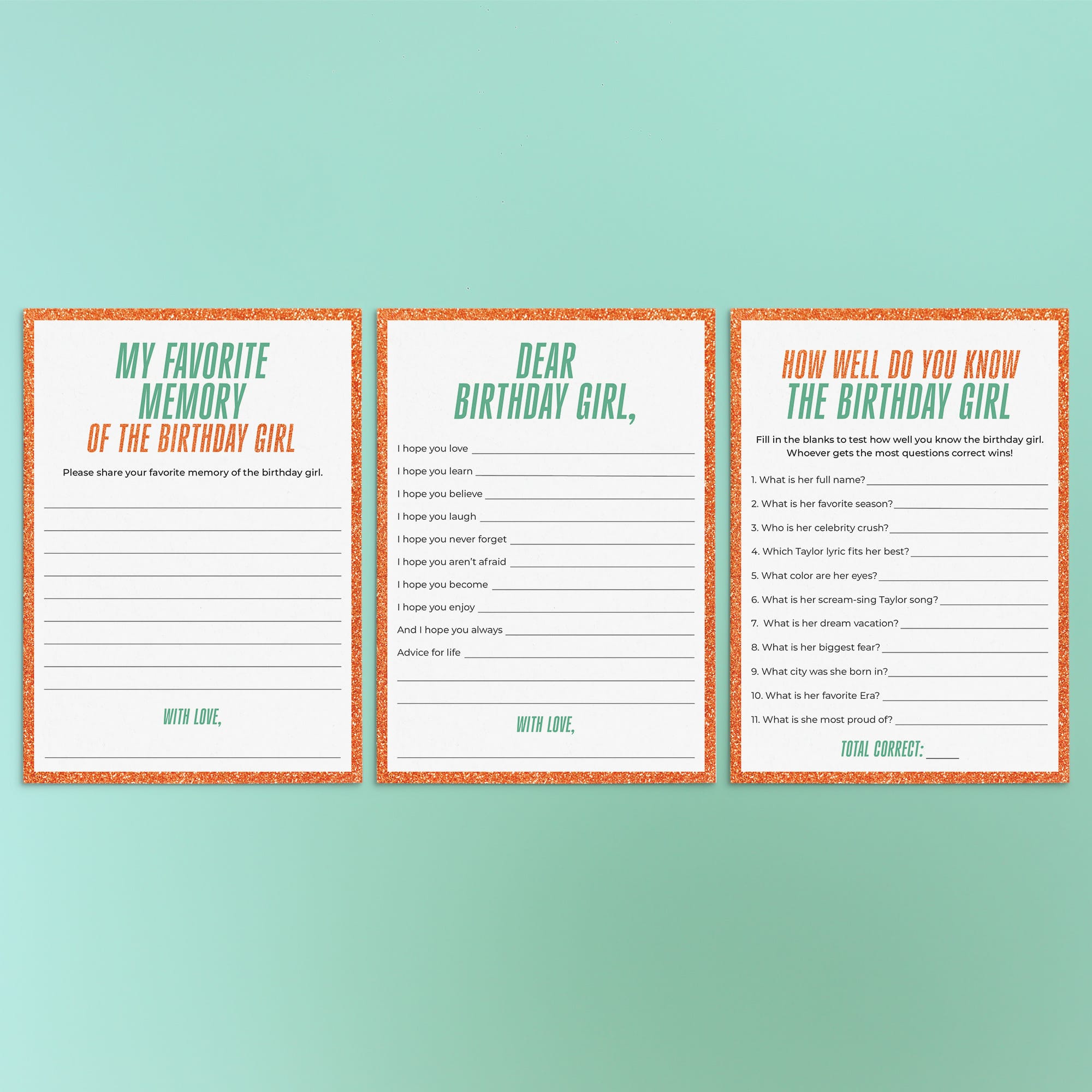 The Life of a Birthday Girl Cards Printables | In My Birthday Era by LittleSizzle