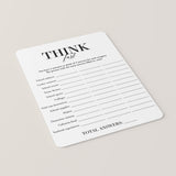 Class Reunion Game Think Fast Printable