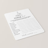 Wine Game Printable Think Fast