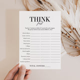 Class Reunion Game Think Fast Printable