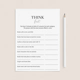 Book Club Think Fast Printable by LittleSizzle