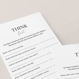 Book Club Think Fast Printable