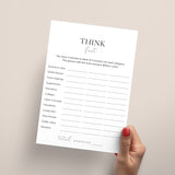 Printable Icebreaker Game Think Fast Instant Download
