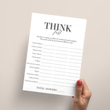 Class Reunion Game Think Fast Printable