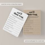 Printable Book Club Game Think Fast Digital Download