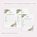 Printable Wine Party Game Think Quick