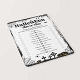 Halloween This or That Game for Families Printable