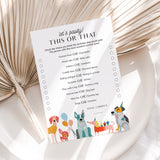 Dog Birthday Game This or That Printable