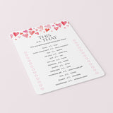 Printable Valentine's Day This or That Game with Watercolor Hearts