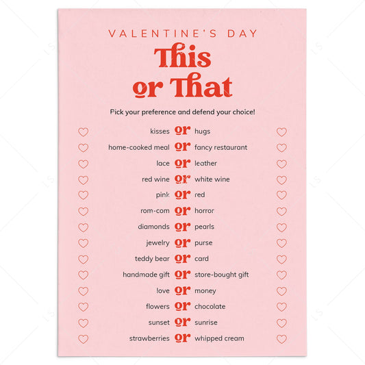 This or That Valentine's Edition Printable by LittleSizzle