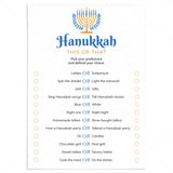 Hanukkah This or That Party Game Printable by LittleSizzle