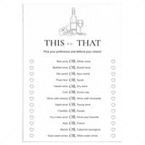 Wine Tasting Party This or That Questions Printable by LittleSizzle