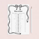 Coquette Bow Ladies Night This or That Printable Game by LittleSizzle