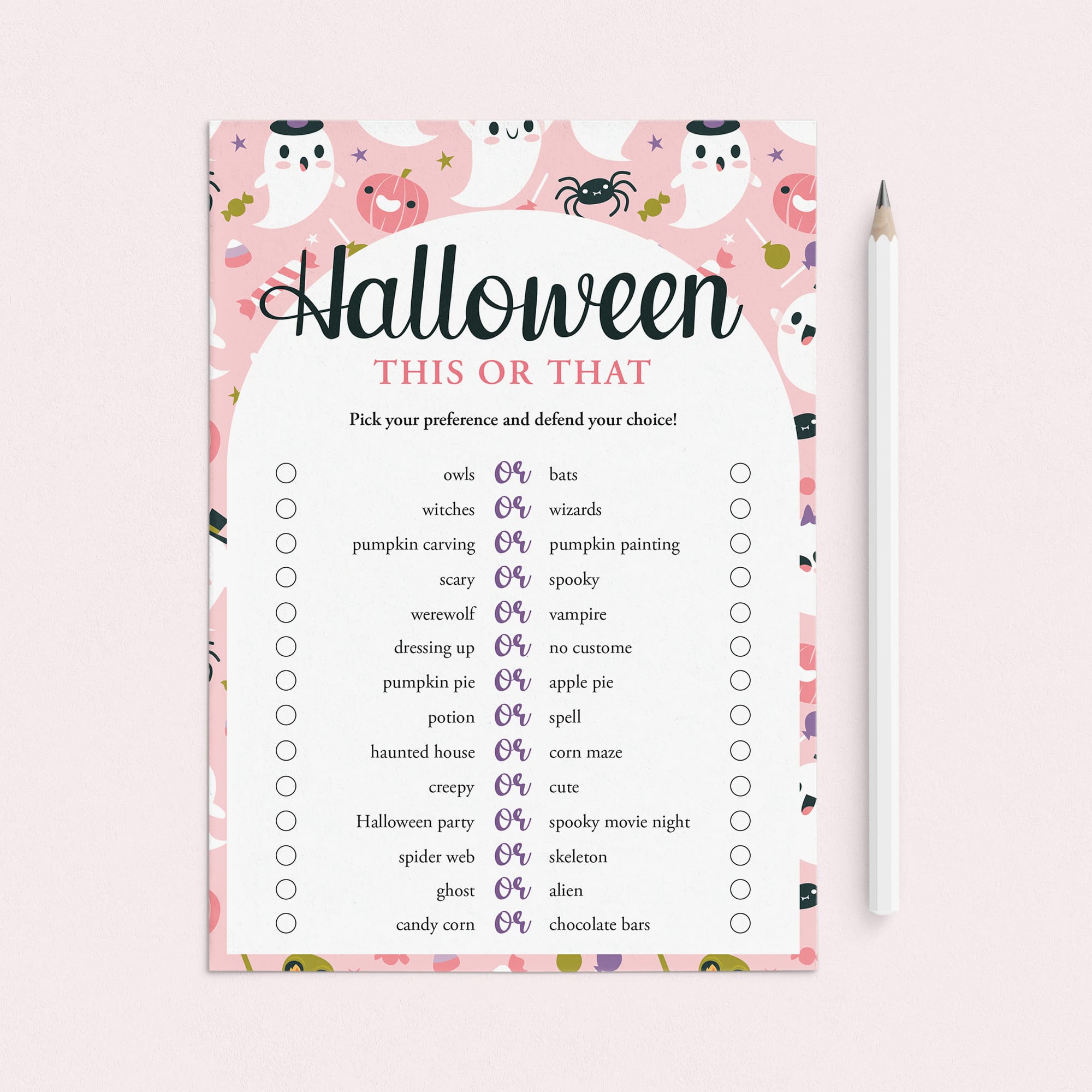 Non-Scary Halloween This or That Questions for Teen Girls by LittleSizzle