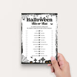 Halloween This or That Game for Families Printable