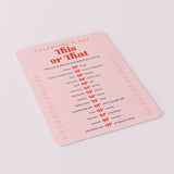This or That Valentine's Edition Printable