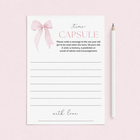 Time Capsule Girl First Birthday Cards Printable by LittleSizzle